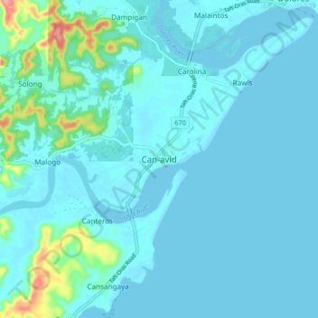 Mapa topográfico Can-avid, altitud, relieve