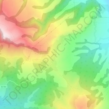 Mapa topográfico Atia, altitud, relieve