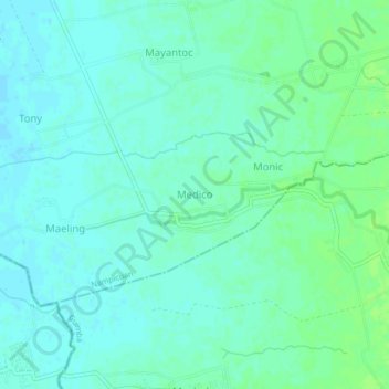 Mapa topográfico Medico, altitud, relieve