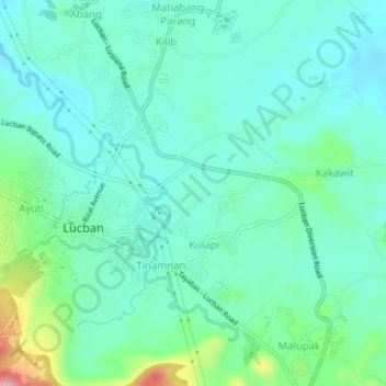 Mapa topográfico Kulapi, altitud, relieve