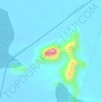 Mapa topográfico Cerro Champán, altitud, relieve