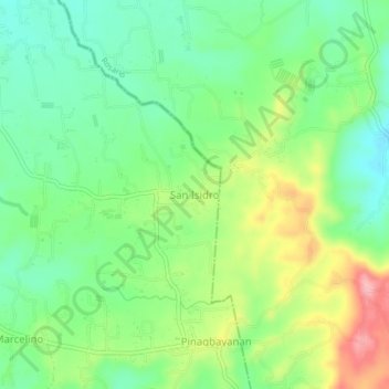Mapa topográfico San Isidro, altitud, relieve
