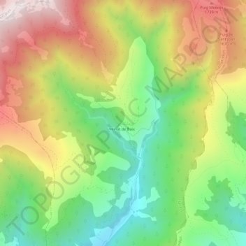 Mapa topográfico Feitús, altitud, relieve