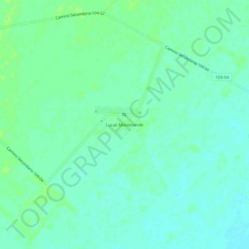Mapa topográfico Lucas Monteverde, altitud, relieve