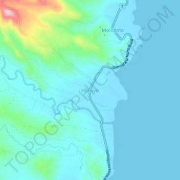 Mapa topográfico Hibaiyo, altitud, relieve