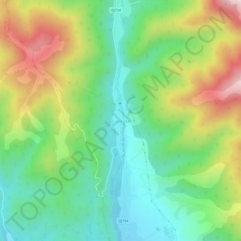 Mapa topográfico Pojorâta, altitud, relieve