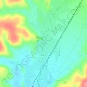 Mapa topográfico Cârța, altitud, relieve