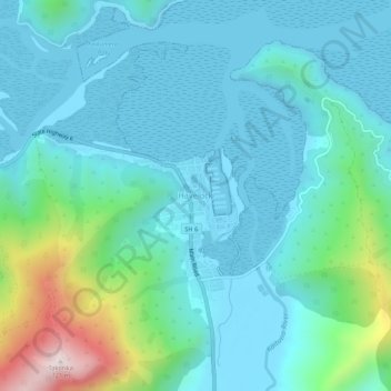 Mapa topográfico Havelock, altitud, relieve