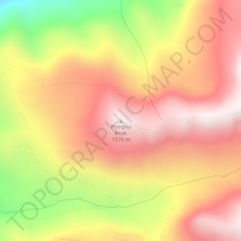 Mapa topográfico Pompey Peak, altitud, relieve