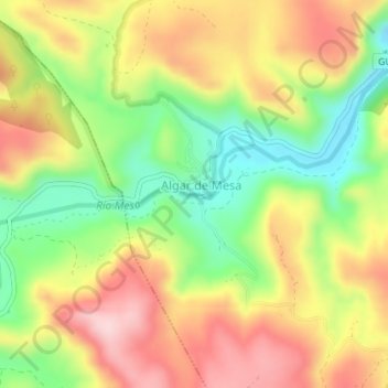 Mapa topográfico Las chorreras, altitud, relieve