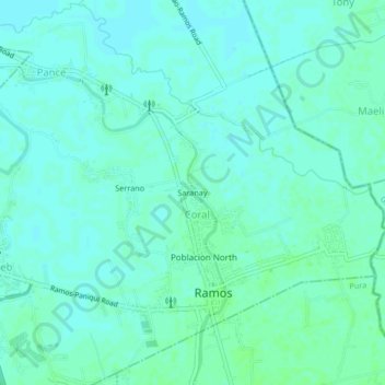 Mapa topográfico Saranay, altitud, relieve