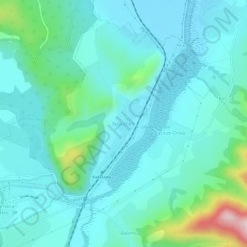 Mapa topográfico Subcetate, altitud, relieve