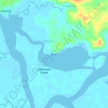 Mapa topográfico Mayor, altitud, relieve