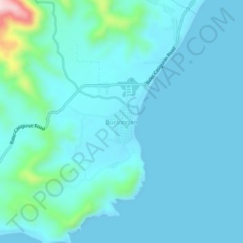 Mapa topográfico Borlongan, altitud, relieve