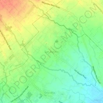 Mapa topográfico San Basilio, altitud, relieve
