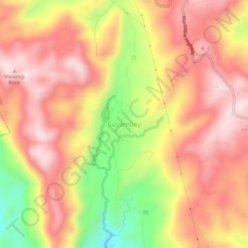 Mapa topográfico Cuyambay, altitud, relieve