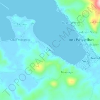Mapa topográfico Calero, altitud, relieve