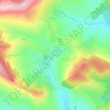 Mapa topográfico Forțeni, altitud, relieve