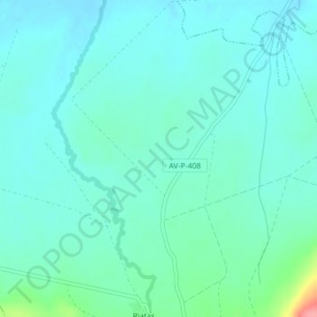 Mapa topográfico El Zujar, altitud, relieve