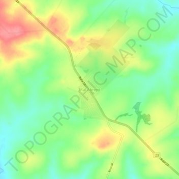 Mapa topográfico Mal Abrigo, altitud, relieve