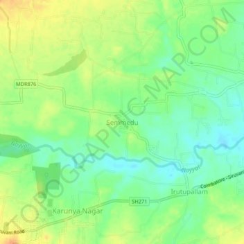 Mapa topográfico Semmedu, altitud, relieve