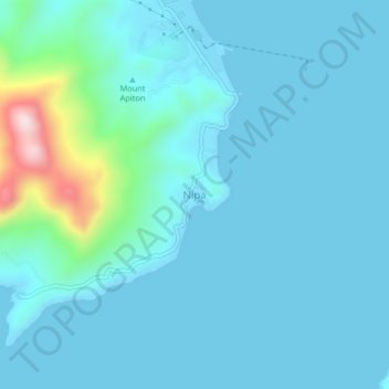 Mapa topográfico Nipa, altitud, relieve