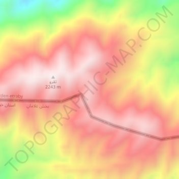 Mapa topográfico Kopet Dag, altitud, relieve