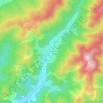 Mapa topográfico Poiana Botizii, altitud, relieve