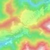 Mapa topográfico Thinke, altitud, relieve