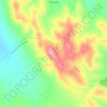 Mapa topográfico La Peña, altitud, relieve