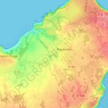 Mapa topográfico Le Bourg Neuf, altitud, relieve