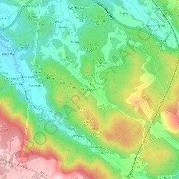 Mapa topográfico Canzobre, altitud, relieve