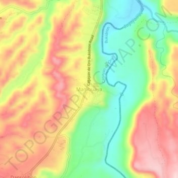 Mapa topográfico Mambuaya, altitud, relieve