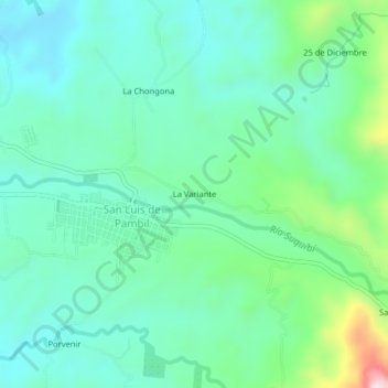 Mapa topográfico La Variante, altitud, relieve