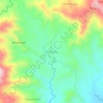 Mapa topográfico Maranlig, altitud, relieve