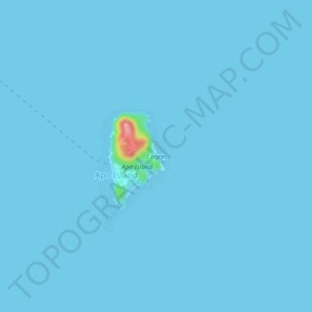 Mapa topográfico Cogon, altitud, relieve