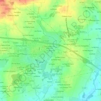 Mapa topográfico Le Moulinet, altitud, relieve