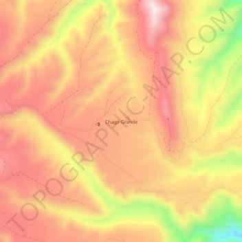 Mapa topográfico Chajpi Grande, altitud, relieve