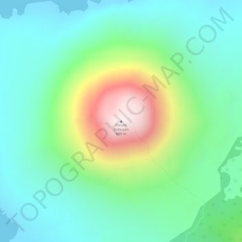 Mapa topográfico Mount Babuyan, altitud, relieve