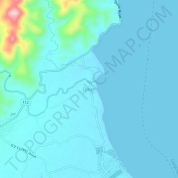 Mapa topográfico Dibet, altitud, relieve