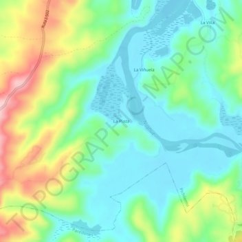Mapa topográfico La Plaza, altitud, relieve