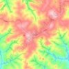 Mapa topográfico Pérola, altitud, relieve