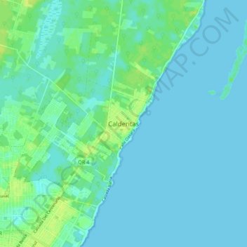 Mapa topográfico Calderitas, altitud, relieve