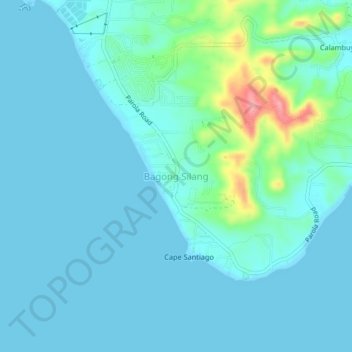 Mapa topográfico Bagong Silang, altitud, relieve