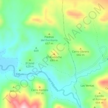 Mapa topográfico El Acebuche, altitud, relieve