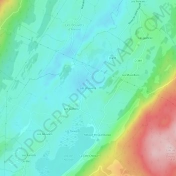 Mapa topográfico Les Chauvins, altitud, relieve