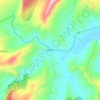 Mapa topográfico Nariño, altitud, relieve