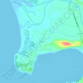 Mapa topográfico Bani, altitud, relieve