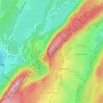 Mapa topográfico Pic de l'Aigle, altitud, relieve