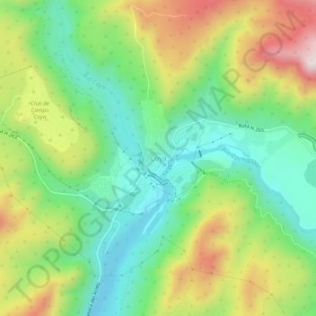 Mapa topográfico Coya, altitud, relieve